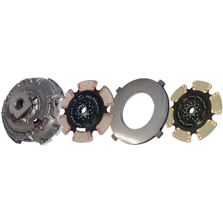 Illinois Auto 15-1/2in. x 2in. Angle Spring Clutch, Two-Plate, 6-Paddle / 10-Spring, 4000 Plate Load/1810 Torque NMU597-067-6